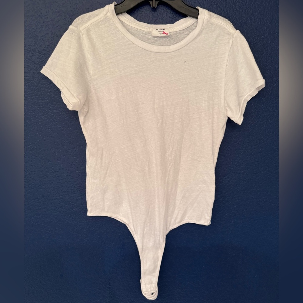 REDONE Optic White 60s Slim Tee Women’s Bodysuit Size Medium - Picture 6 of 14